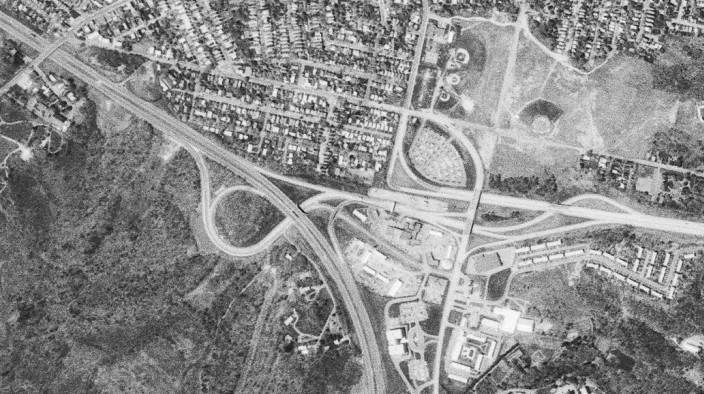 The Thruway at I-787 and US 9W in 1978