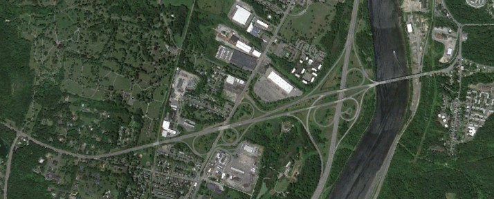 I-787 at NY 378 and the Troy-Menands Bridge in 2015