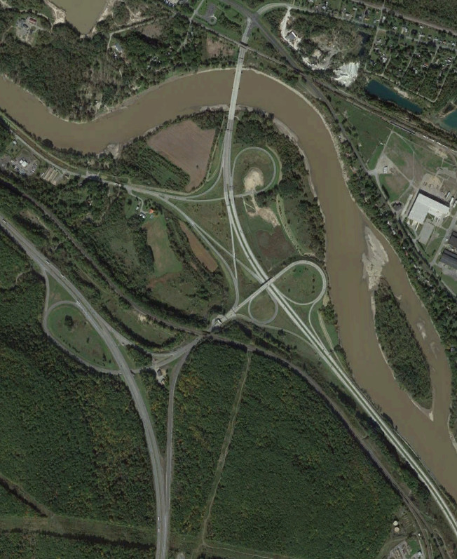 The Thruway at I-890/NY 890 and NY 5S in 2011