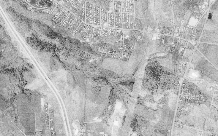 I-90 at the planned South Mall Arterial interchange in 1978