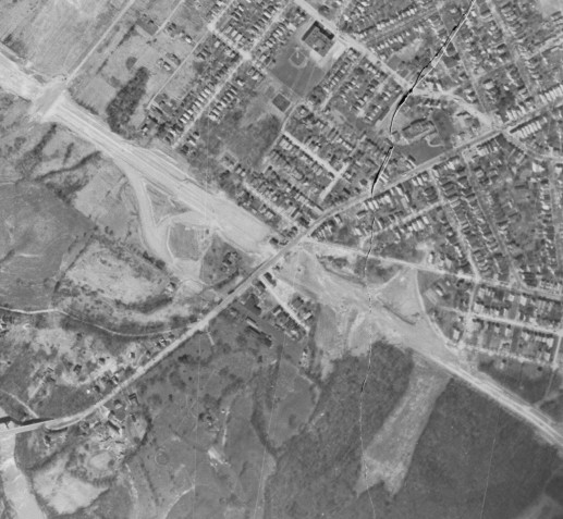 Thruway construction at Delaware Avenue in 1952