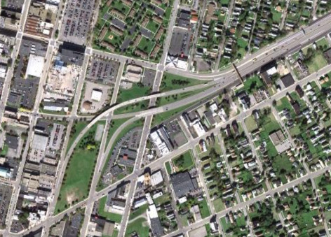 The western end of the Kensington Expressway in 2011