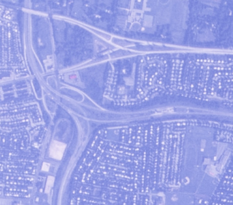 The Northern State Parkway at the Meadowbrook State Parkway in 1969