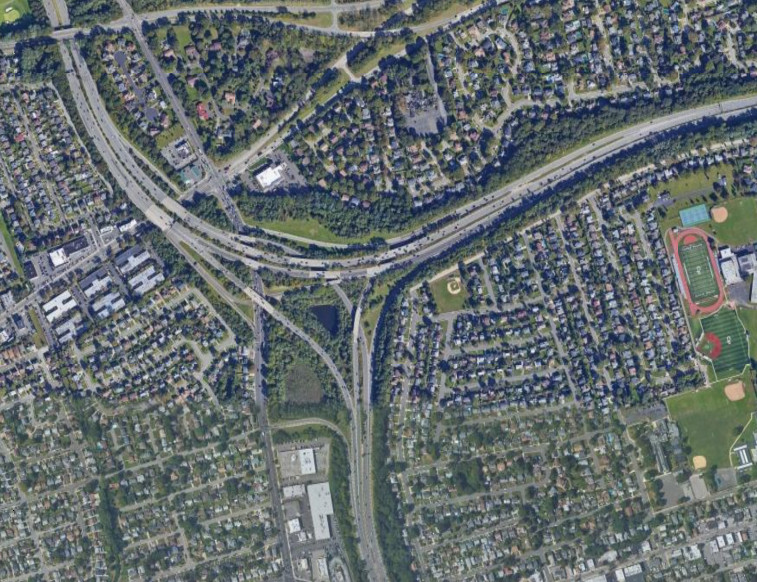 The Northern State Parkway at the Meadowbrook State Parkway in 2018