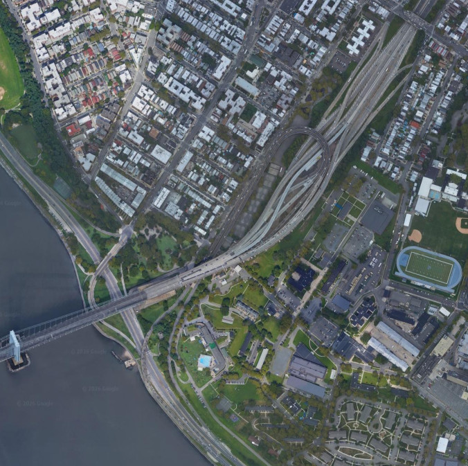 The Gowanus Expressway at the Belt Parkway in 2017