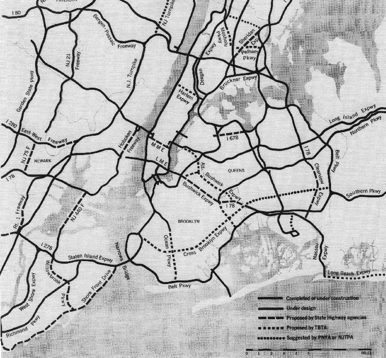 New York City planned freeway/expressway network