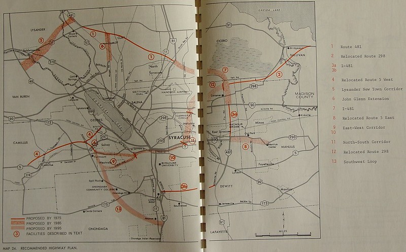 The planned freeway/expressway system of the greater Syracuse area