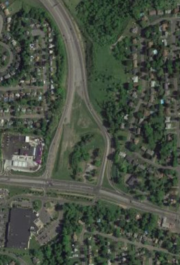 The eastern stub of the NY 5 freeway in 2015