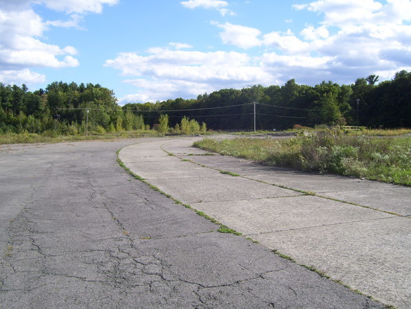 Pavement at the abandoned service area