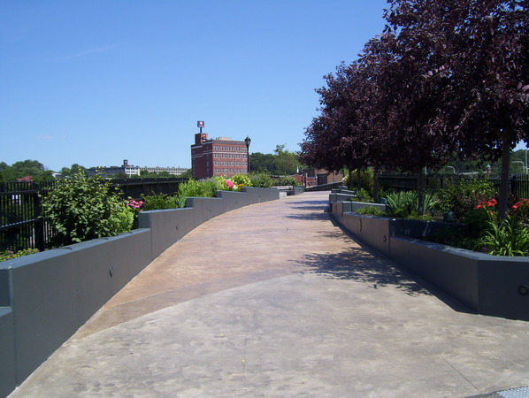 The view on the pedestrain bridge