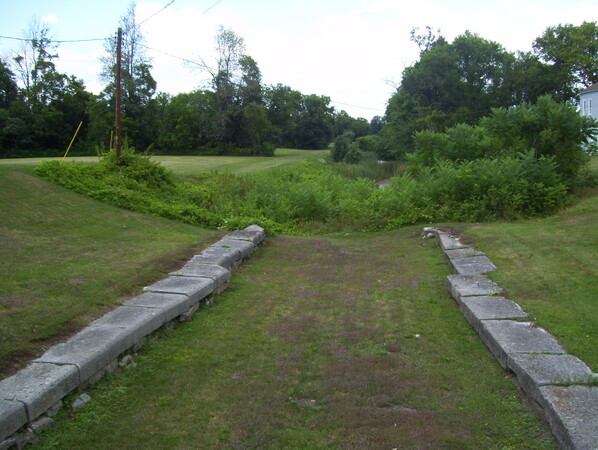 The remains of a historic canal lock