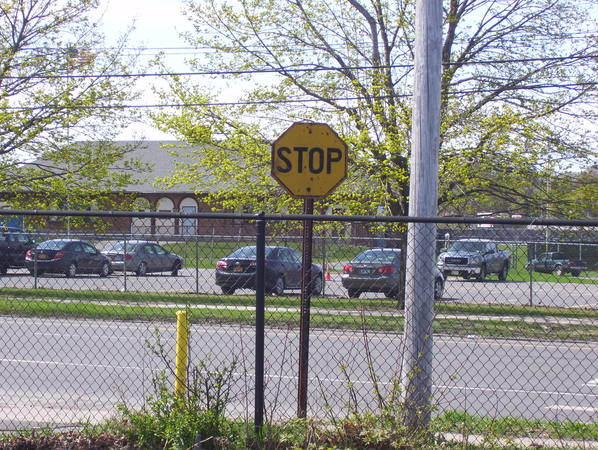 Yellow stop sign