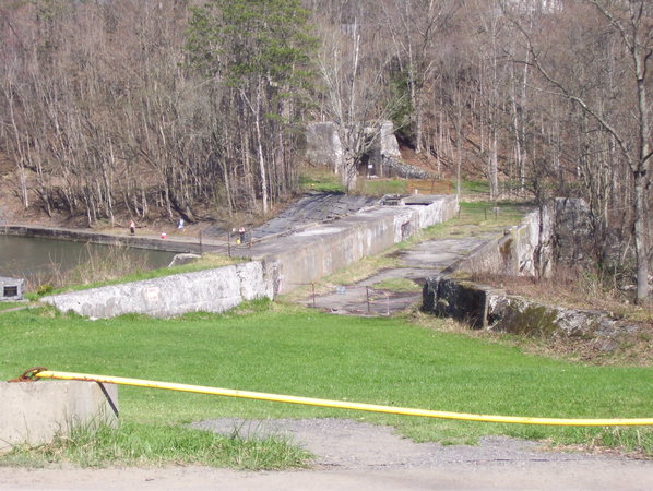 Abandoned bridge near the Delta Lake dam